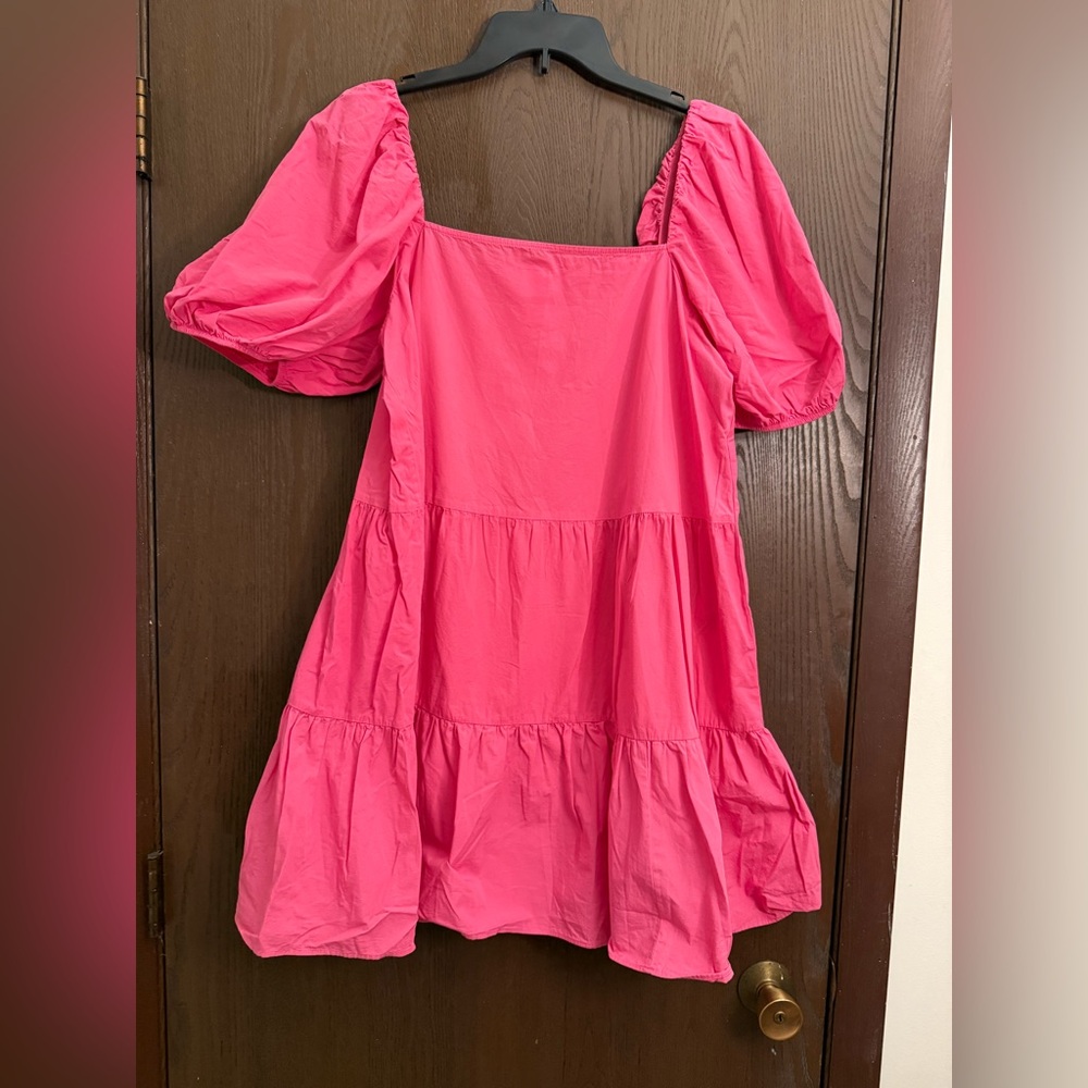 NWOT H&M Pink Puff-Sleeve Mini Dress